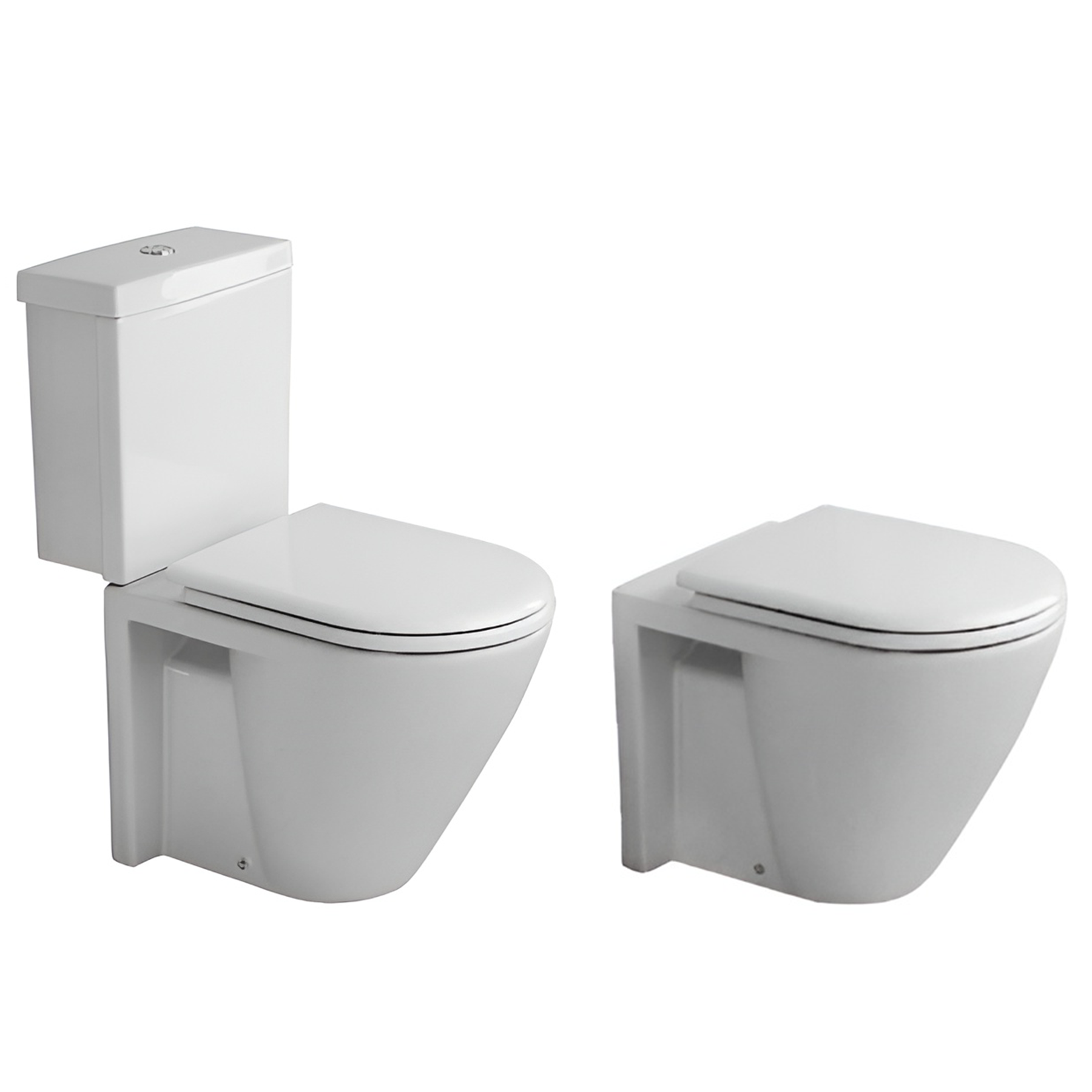 Abattant WC en MDF, série Conca de l'Ideal Standard, blanc avec charnières en laiton chromé Abattant WC en MDF, série Conca de l'Ideal Standard, blanc avec charnières en laiton chromé