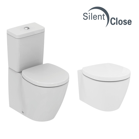 Abattant WC Compatible Connect Space Ideal Standard - Chêne Woodline Frein de chute 'SC'