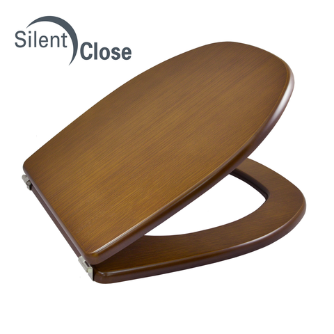 Abattant WC Compatible Italica Teka - Strohm - Chêne Woodline Frein de chute 'SC'