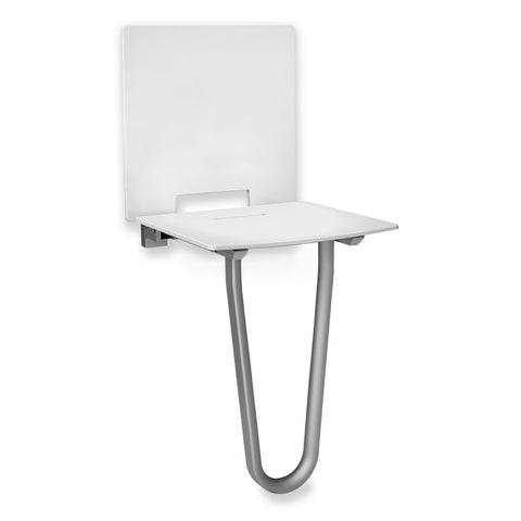 Folding Shower Seat with Backrest and Solid+ Floor Support