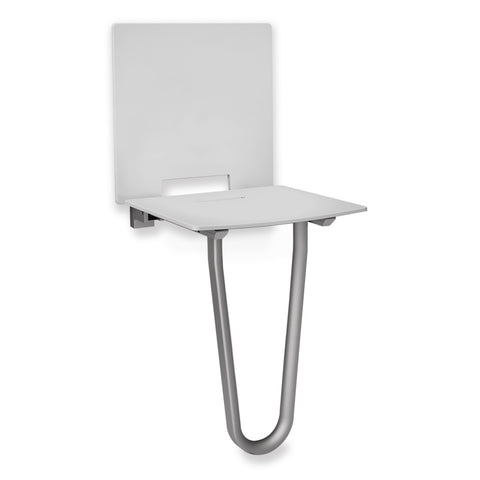 Folding Shower Seat with Backrest and Solid+ Floor Support