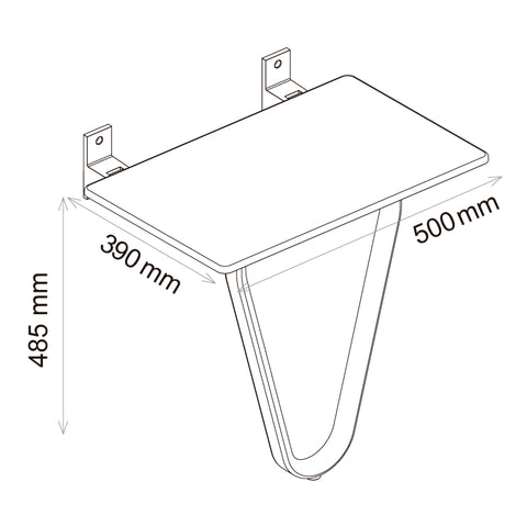 Asiento Ducha Plegable Ancho (L) con Soporte a Suelo Solid+